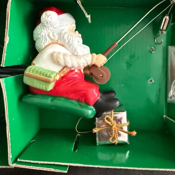 Vintage Merry Fishing Santa Animated Ornament - Picture 5 of 5